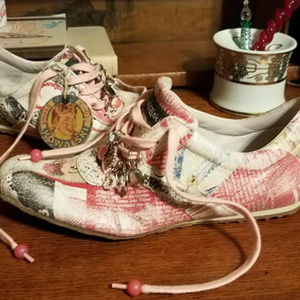 Kowalski distressed leather collage sneakers